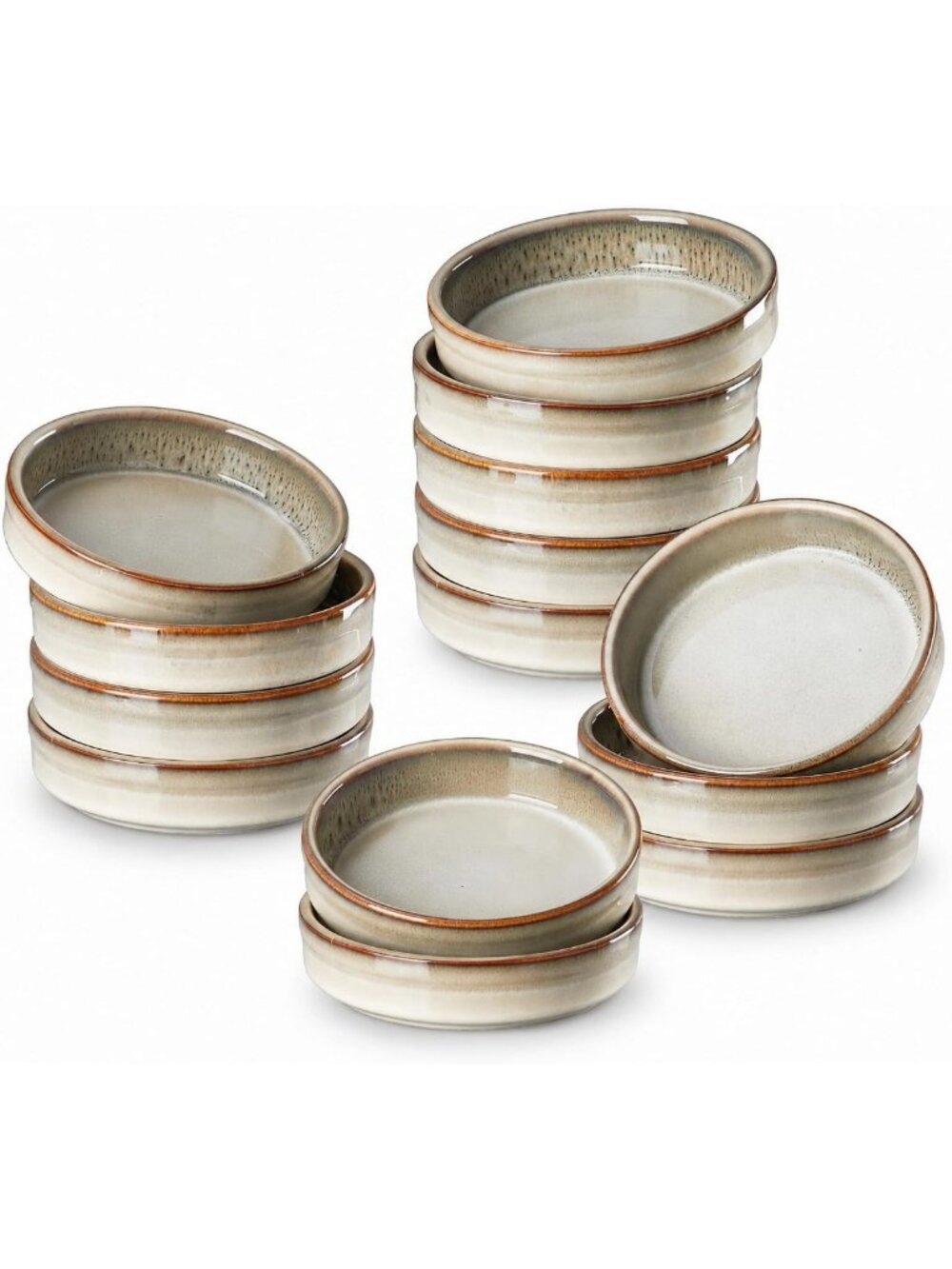 Set of 14 Ceramic Ramekins 4 oz - Oven Safe Creme Brulee Dishes, Baking Bowls